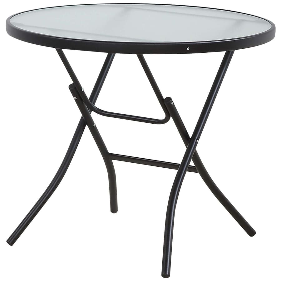 Living Accents 32" Glass-Top Folding Table for $90 Living Accents 32" Glass-Top Folding Table for $90