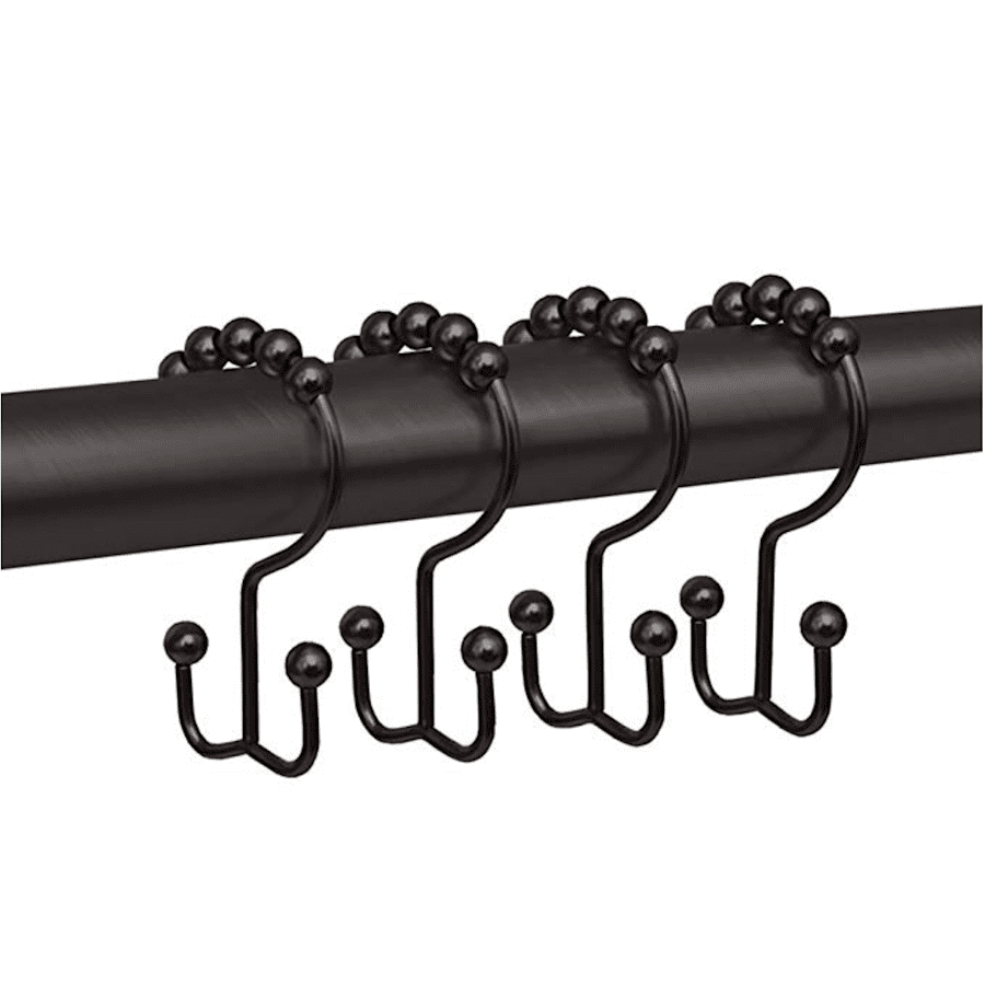 Maytex Metal Double Roller Glide Shower Curtain Ring/Hooks for $5 Maytex Metal Double Roller Glide Shower Curtain Ring/Hooks for $5