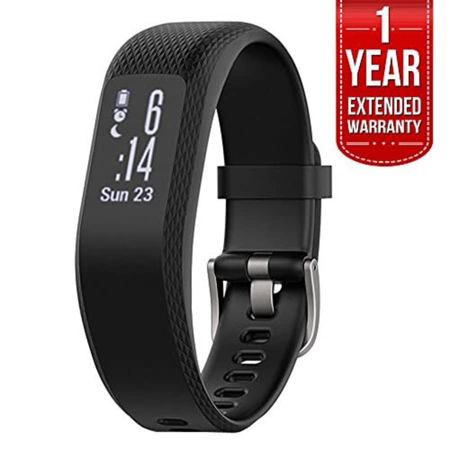 Garmin (010-01755-10 vivosmart 3 Smart Activity Tracker - Small/Medium, Black with 1 Year Extended for $110