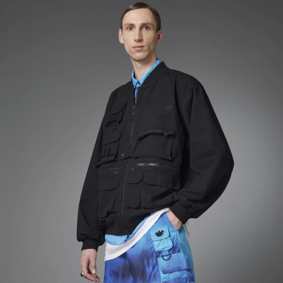 adidas Men's Blue Version Bomber Jacket for $97