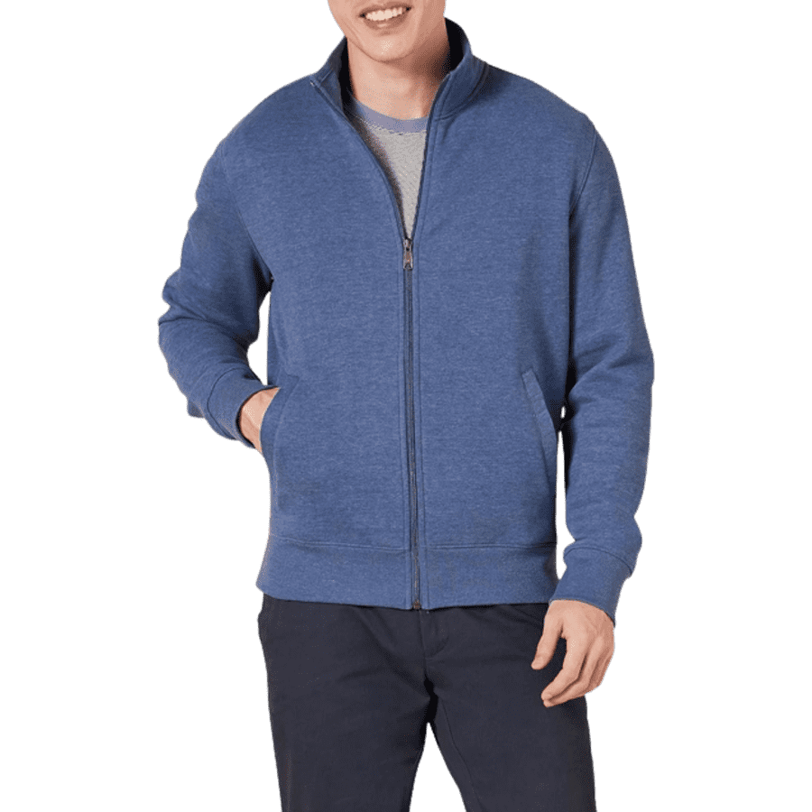 Amazon Essentials Men's Full-Zip Fleece Mock Neck Sweatshirt for $16 Amazon Essentials Men's Full-Zip Fleece Mock Neck Sweatshirt for $16