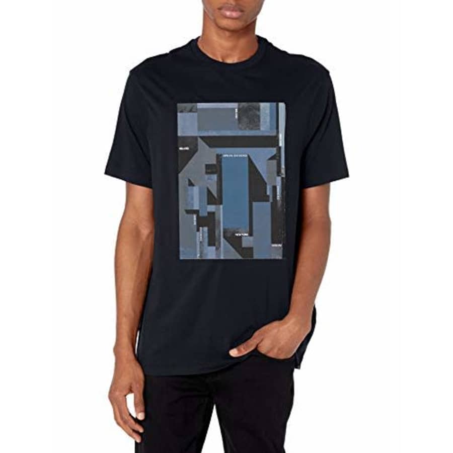 A|X Armani Exchange Men's Graphic T-Shirt, Deep Navy, L for $40