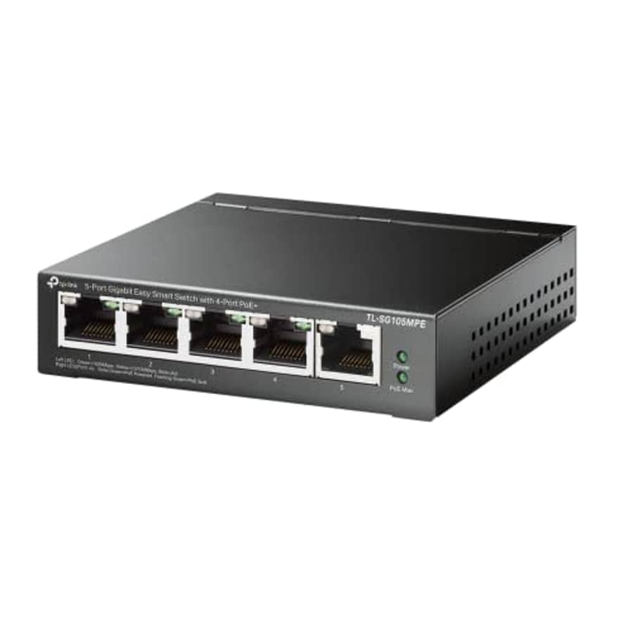 TP-Link TL-SG105MPE | 5 Port Gigabit PoE Switch | Easy Smart Managed | 4 PoE+ Ports @120W, w/ 1 for $80