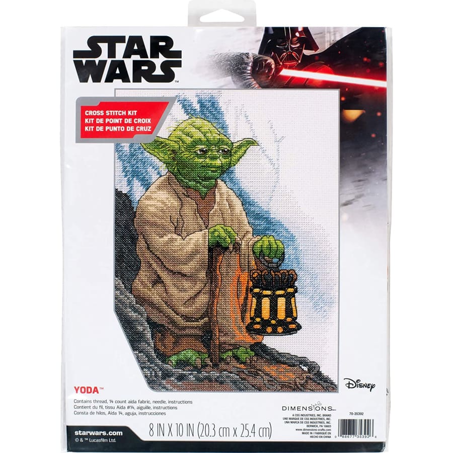 Dimensions Star Wars Yoda 8" x 10" Counted Cross Stitch Kit for $19