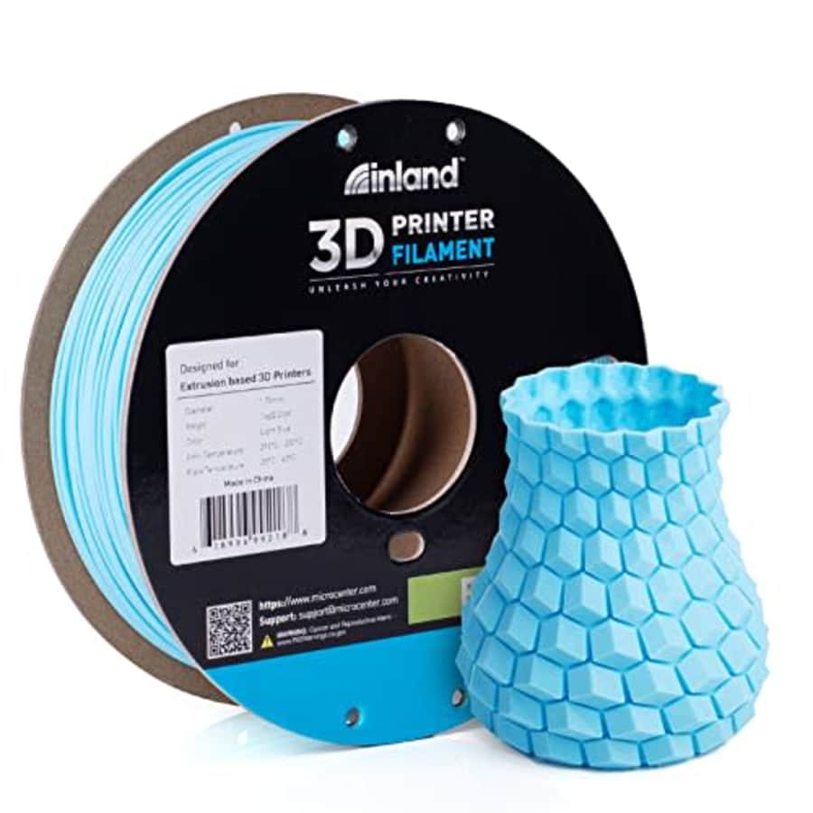 Inland PLA 3D Printer Filament 1.75mm - Dimensional Accuracy +/- 0.03mm - 1kg Cardboard Spool (2.2 for $23 Inland PLA 3D Printer Filament 1.75mm - Dimensional Accuracy +/- 0.03mm - 1kg Cardboard Spool (2.2 for $23