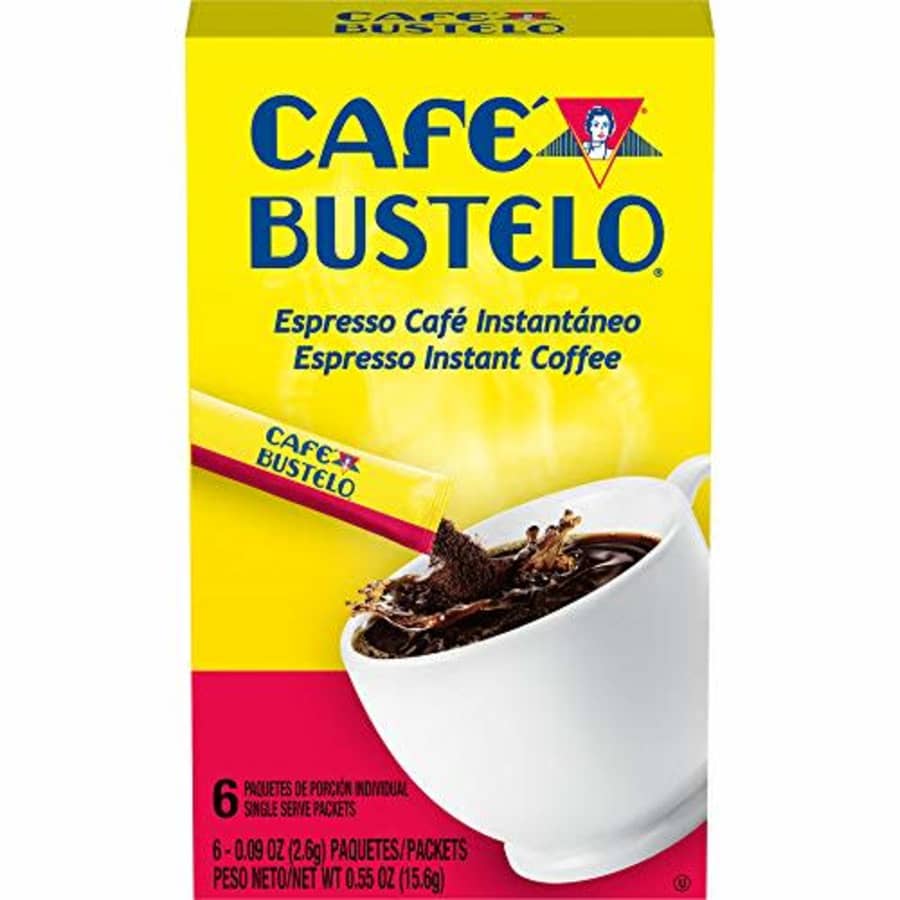Cafe Bustelo Caf Bustelo Espresso Style Dark Roast Instant Coffee, 6 Count (Pack of 12) for $18 Cafe Bustelo Caf Bustelo Espresso Style Dark Roast Instant Coffee, 6 Count (Pack of 12) for $18