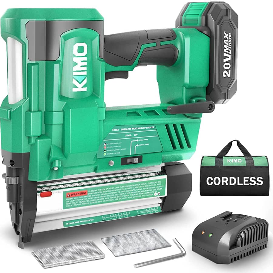KImo 20V 18-Gauge Cordless Brad Nailer/Nail Gun for $160 KImo 20V 18-Gauge Cordless Brad Nailer/Nail Gun for $160