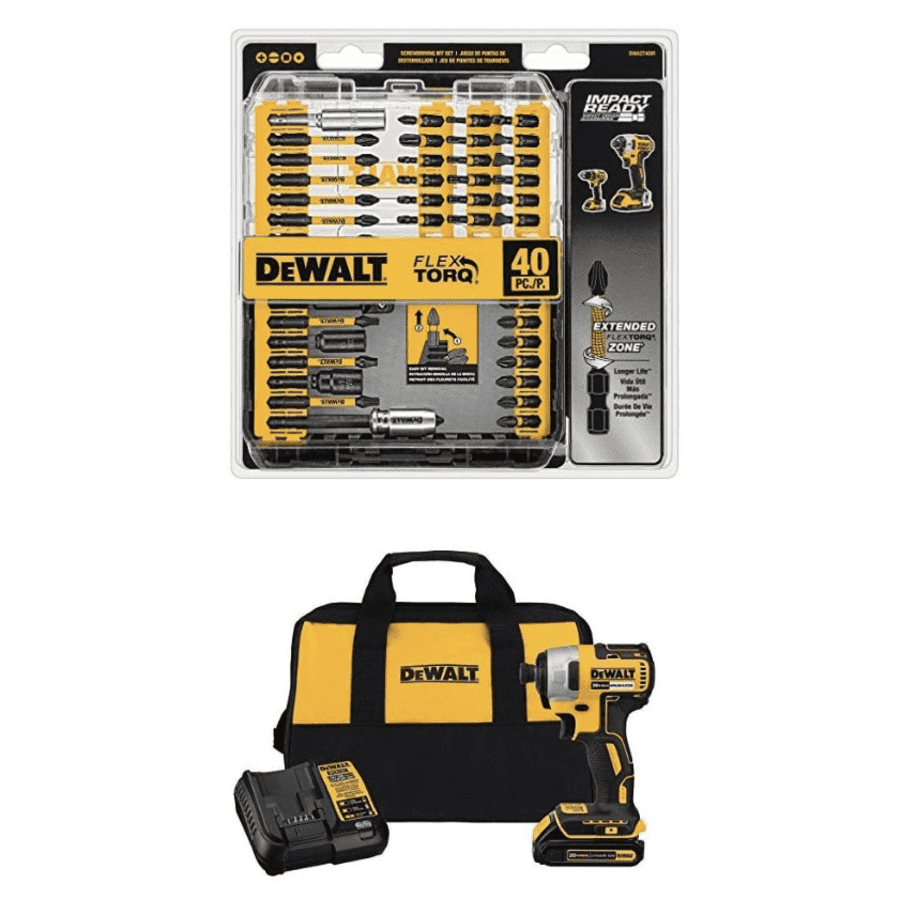 DeWalt 40-Piece FlexTorq Impact Ready Screwdriving Bit Set and Cordless Impact Driver Kit for $132