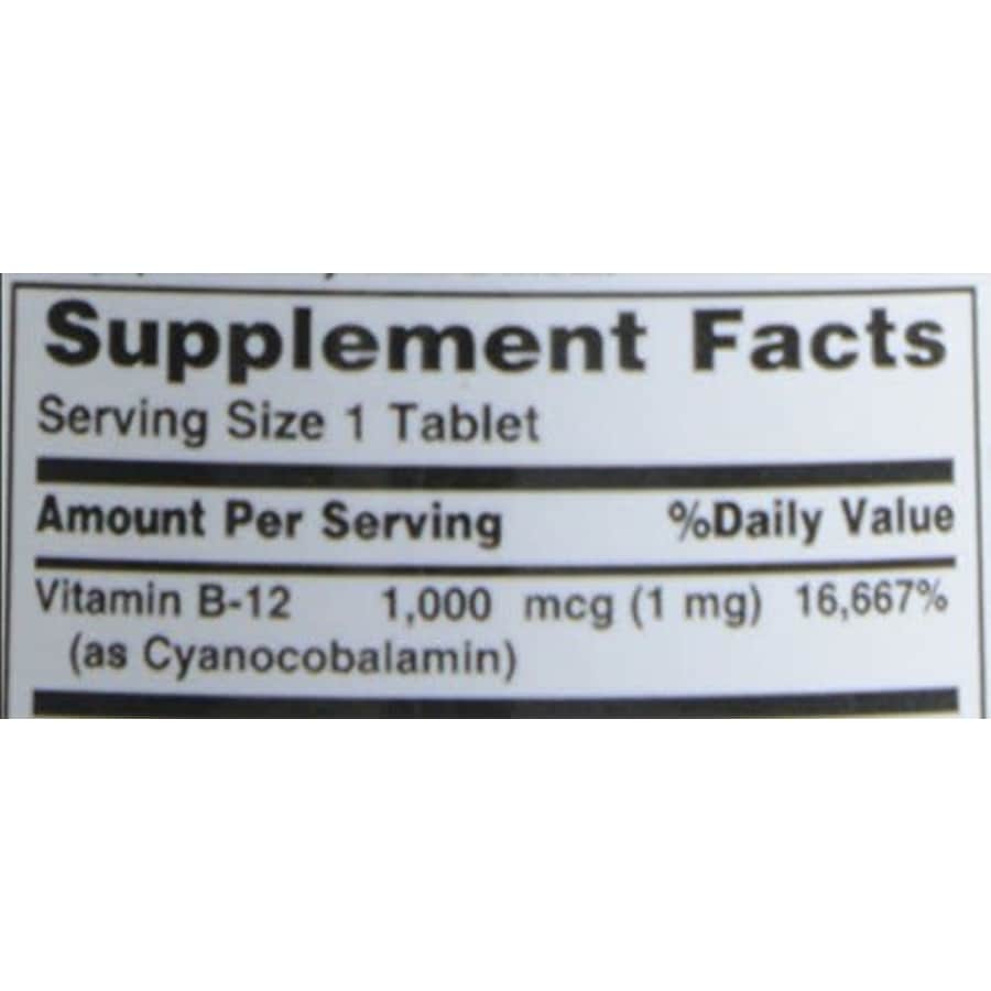 Nature's Bounty Vitamin B-12 1000 mcg Tablets 100 ea for $13 Nature's Bounty Vitamin B-12 1000 mcg Tablets 100 ea for $13