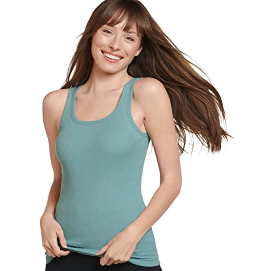 Jockey Women's Activewear 100% Cotton Rib Tank, Deep Sage, l for $10