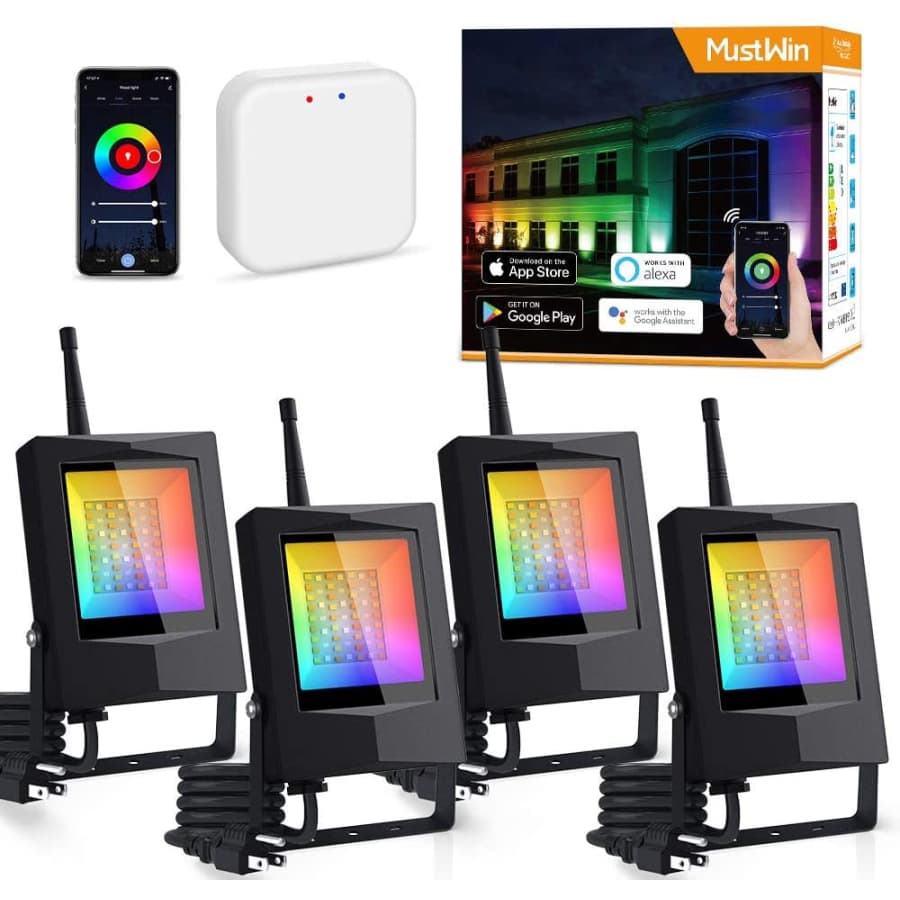 MustWin Bluetooth Mesh LED Smart Flood Light 4-Pack for $75 MustWin Bluetooth Mesh LED Smart Flood Light 4-Pack for $75