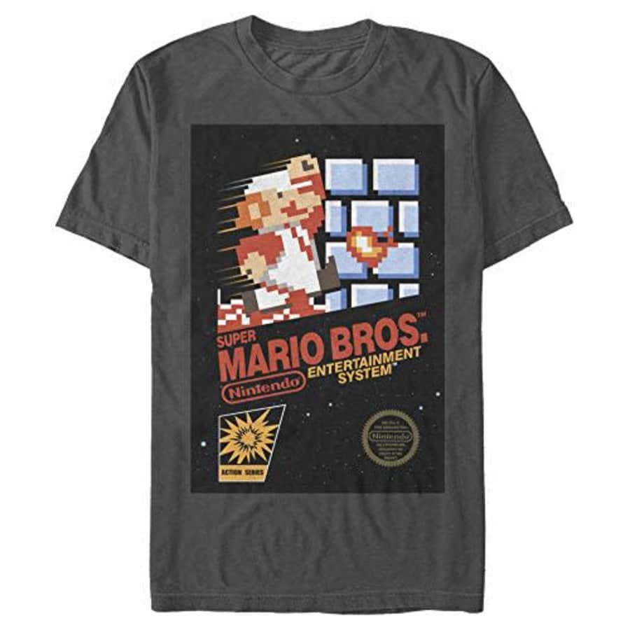 Nintendo Men's T-Shirt, Charcoal, Small for $20