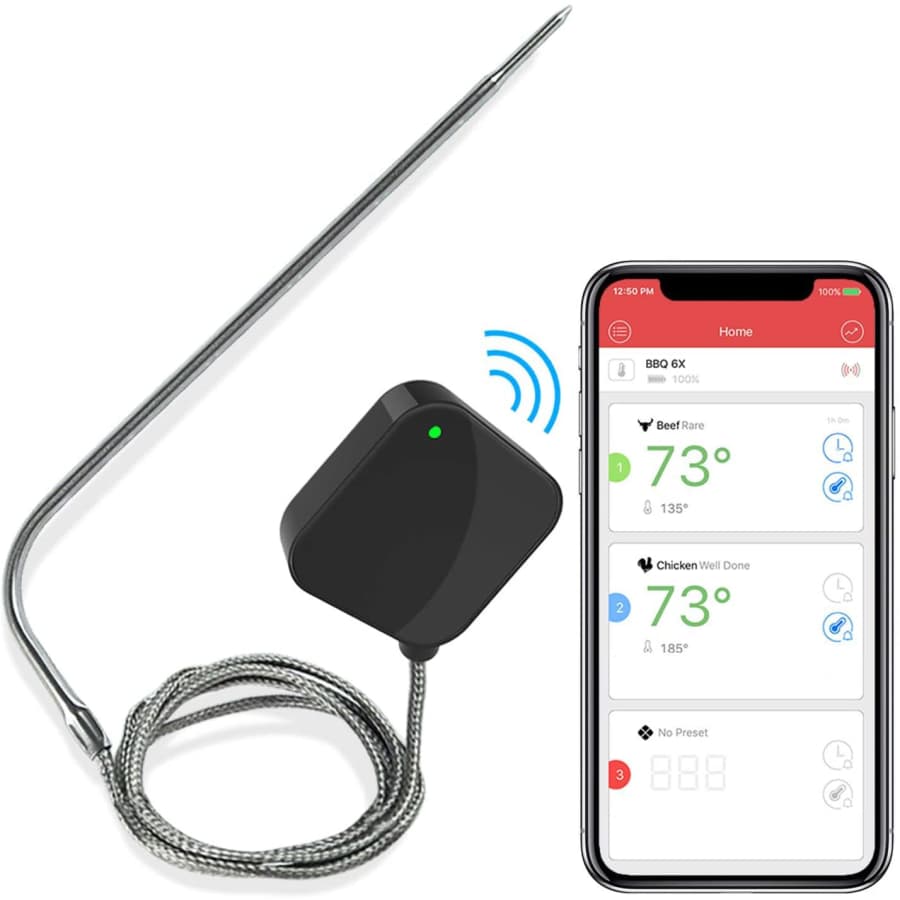 NutriChef Smart Bluetooth BBQ Thermometer for $14