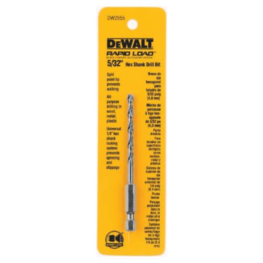 DEWALT DW2555 5/32-Inch Hex Shank Drill Bit,Black for $13
