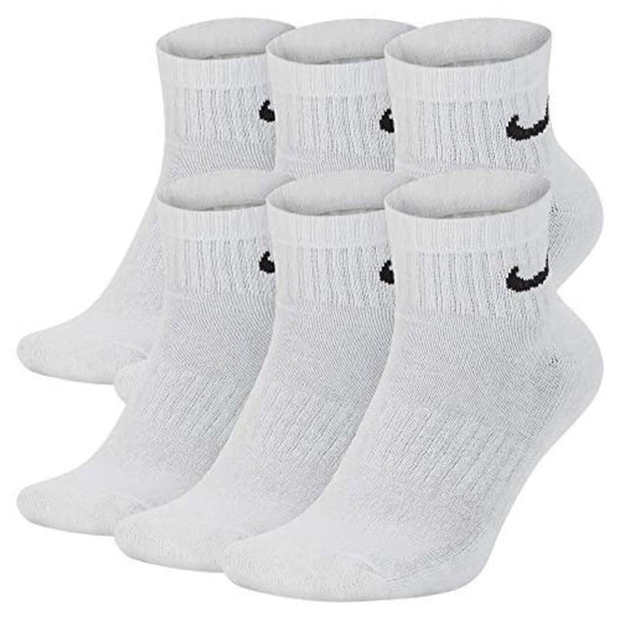 Nike Everyday Cushion Ankle Training Socks (6 Pair), Men's & Women's Ankle Socks with Sweat-Wicking for $14