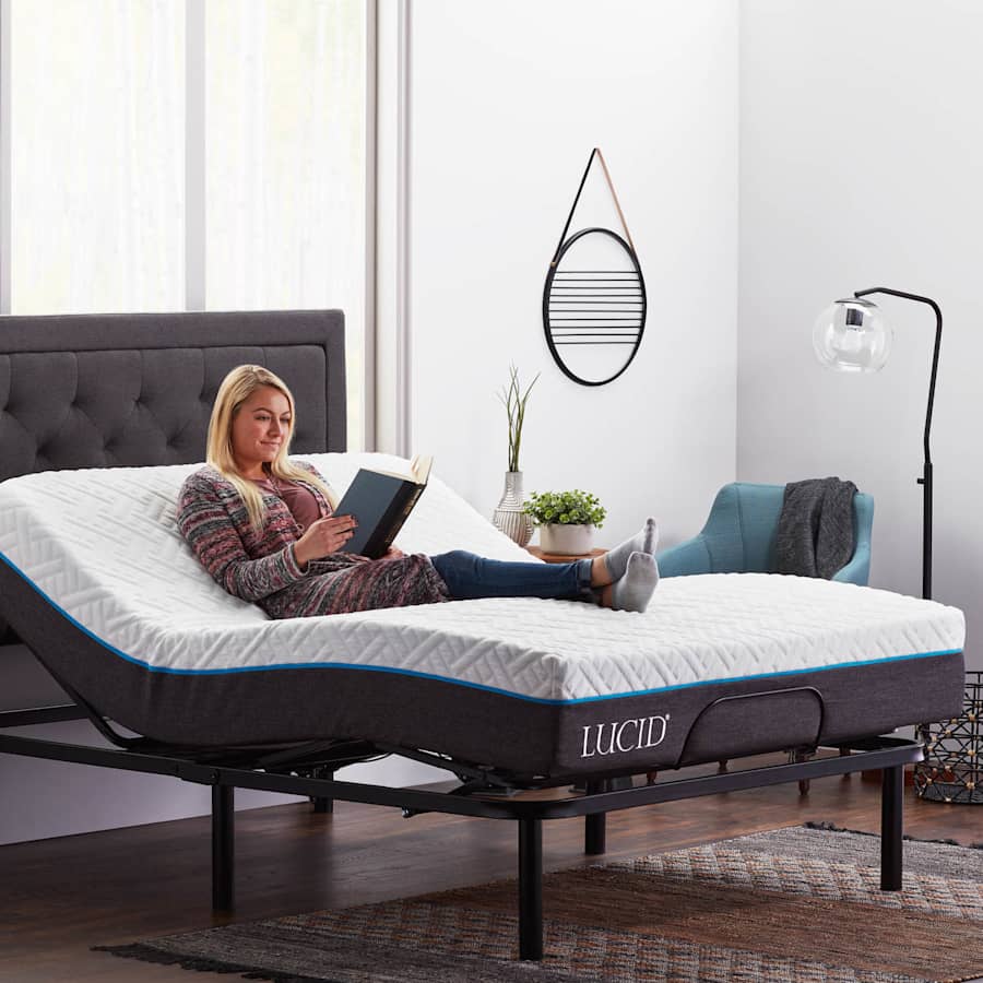 Lucid Basic Remote-Controlled Adjustable Bed Base for $265