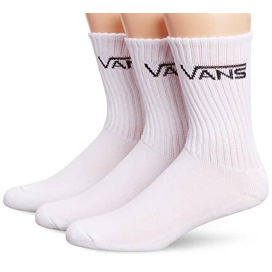 VANS Classic Crew Socks (6.5-9, White) for $19