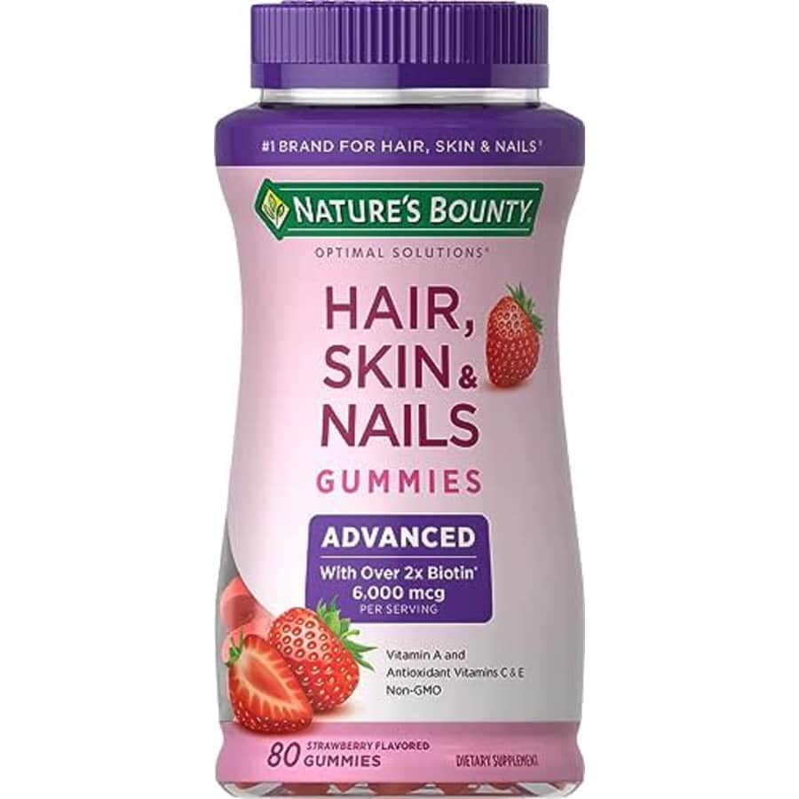 Nature's Bounty Vitamin Biotin Optimal Solutions Hair- Skin and Nails Gummies - Strawberry Flavored for $15