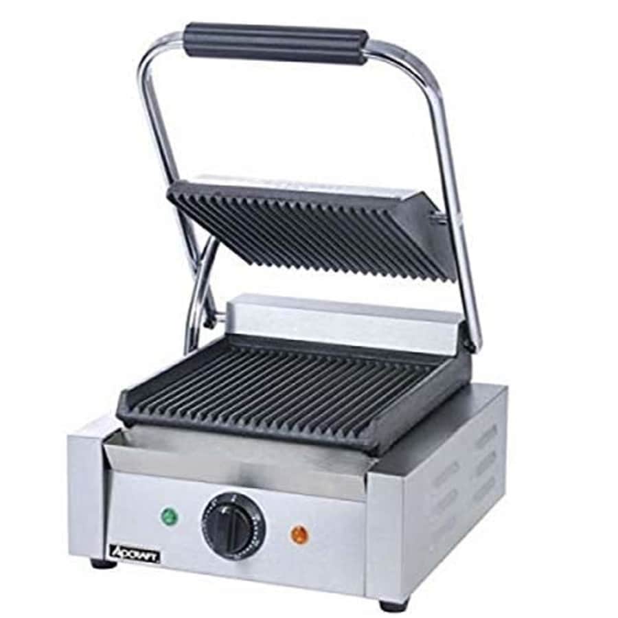 Adcraft SG-811 Grooved Electic Sandwich Grill, Stainless Steel, 1750-Watts, 120v, NSF for $424 Adcraft SG-811 Grooved Electic Sandwich Grill, Stainless Steel, 1750-Watts, 120v, NSF for $424