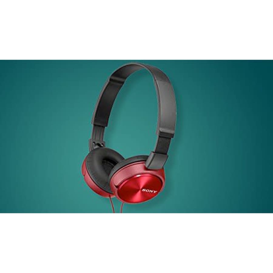 Sony Foldable Headphones with Smartphone Mic and Control - Metallic Red for $50