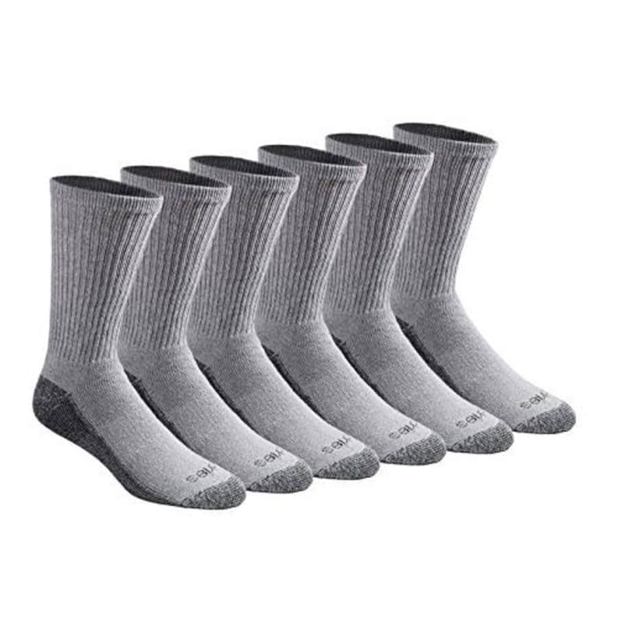 Dickies Men's Dri-Tech Legacy Moisture Control Crew Socks Multipack, Grey (6 Pairs), X-Large for $20 Dickies Men's Dri-Tech Legacy Moisture Control Crew Socks Multipack, Grey (6 Pairs), X-Large for $20