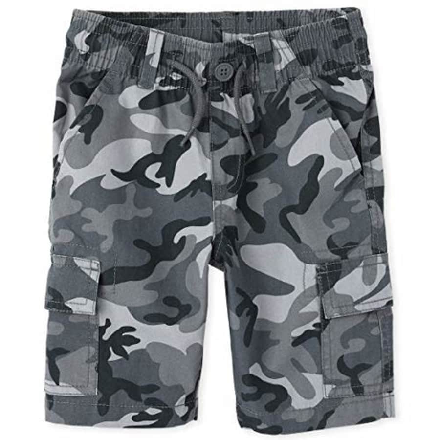 The Children's Place Boys Husky Printed Cargo Shorts, Olive Camo, 12H for $15