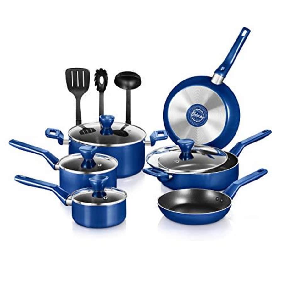 NutriChef 13 Pcs. Nonstick Kitchen Cookware PTFE/PFOA/PFOS-Free Heat Resistant Kitchenware Set for $73 NutriChef 13 Pcs. Nonstick Kitchen Cookware PTFE/PFOA/PFOS-Free Heat Resistant Kitchenware Set for $73