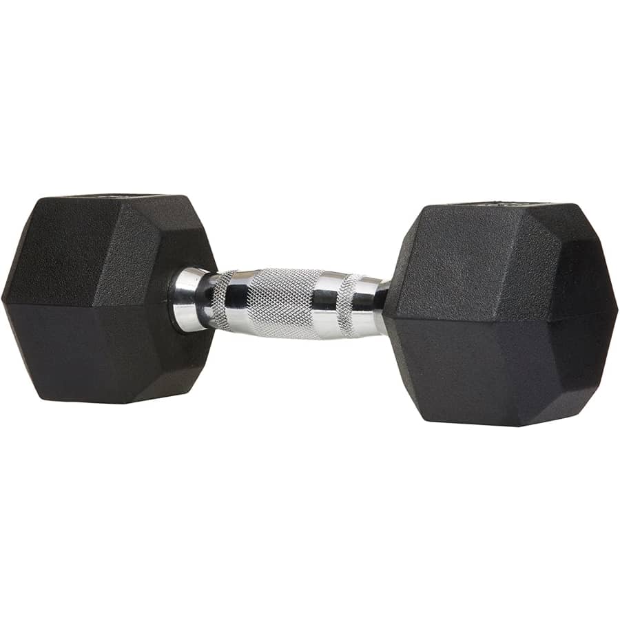 Amazon Basics Rubber Encased Hex Dumbbell for $15
