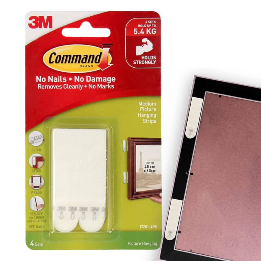 Command White 12 lb Picture Hanging Strips for $3 Command White 12 lb Picture Hanging Strips for $3
