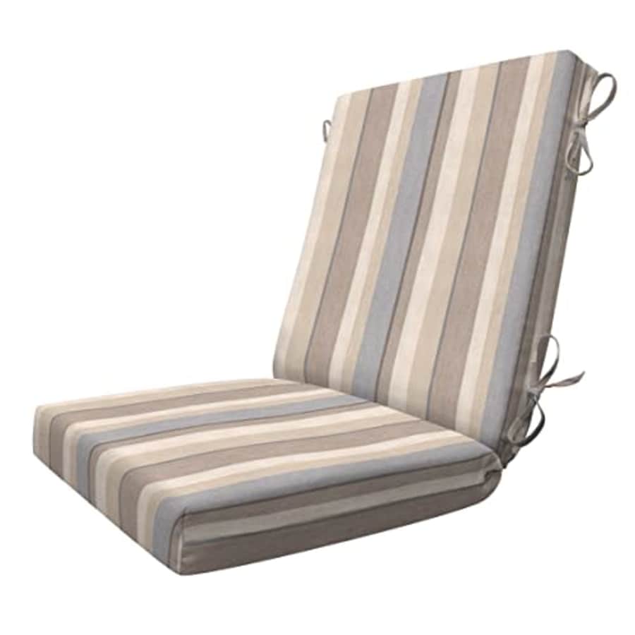 Honey-Comb Honeycomb Indoor/Outdoor Stripe Taupe Highback Dining Chair Cushion: Recycled Polyester Fill, for $67 Honey-Comb Honeycomb Indoor/Outdoor Stripe Taupe Highback Dining Chair Cushion: Recycled Polyester Fill, for $67