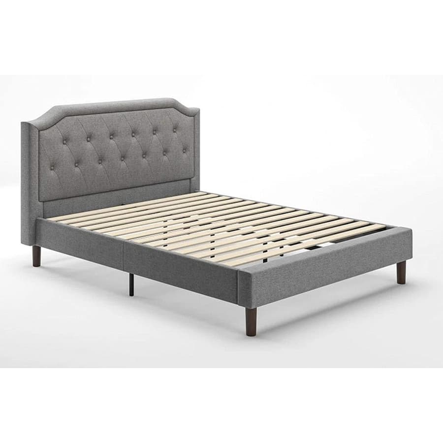 Zinus Kellen Upholstered Scalloped Button Tufted King Platform Bed for $335