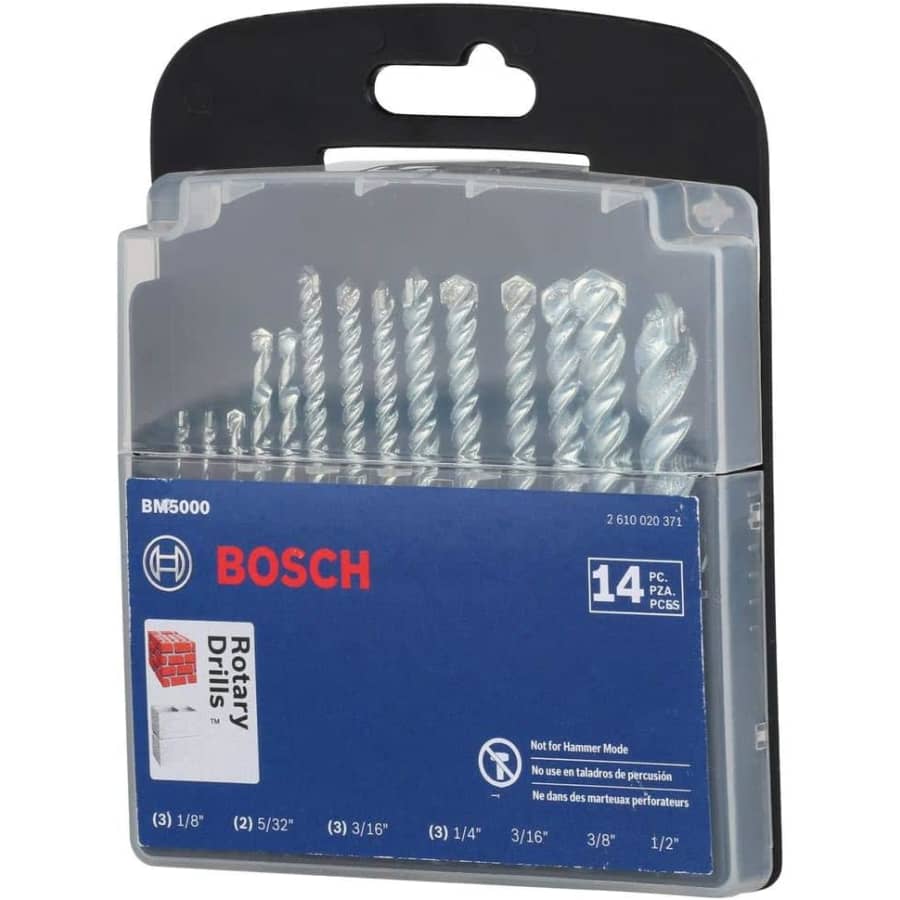 Bosch 14-Piece Fast Spiral Rotary Masonry Carbide Tip Bits: $10