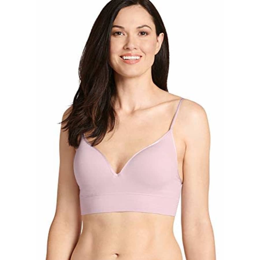 Jockey Women's Activewear Natural Beauty Seamfree Molded Cup Bralette, Faded Mauve, XL for $17