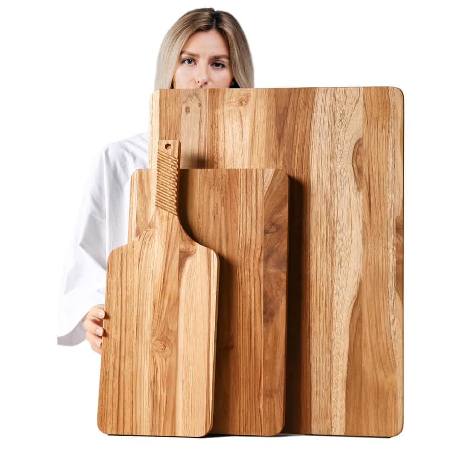 Teak Wood Cutting Board 3-Pack for $52 Teak Wood Cutting Board 3-Pack for $52