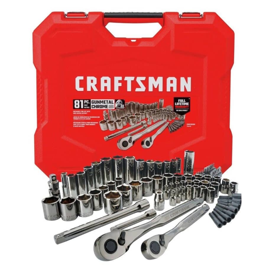 Craftsman 81-Piece Gunmetal Chrome Mechanics Tool Set for $73 Craftsman 81-Piece Gunmetal Chrome Mechanics Tool Set for $73