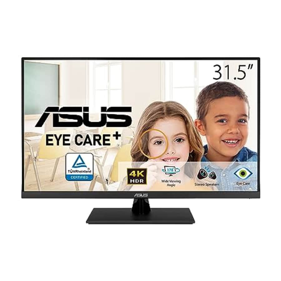 ASUS 31.5 4K HDR Eye Care Monitor (VP327Q) UHD (3840 x 2160), 99% sRGB, HDR-10, Adaptive-Sync, for $280