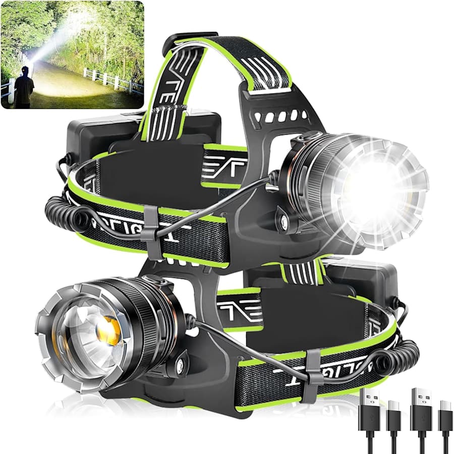 Aikertec Rechargeable Headlamp 2-Pack for $19