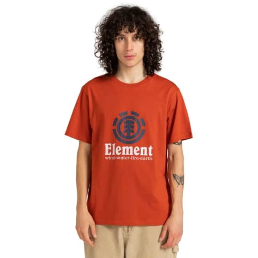 Element Men's Vertical Short Sleeve Tee Shirt, Picante, Medium for $21