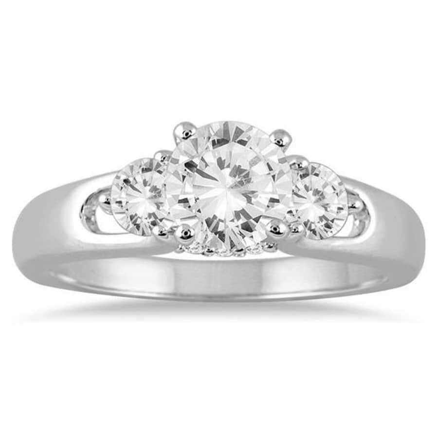 Szul 1-TCW Diamond 3-Stone Engagement Ring in 14K White Gold for $999