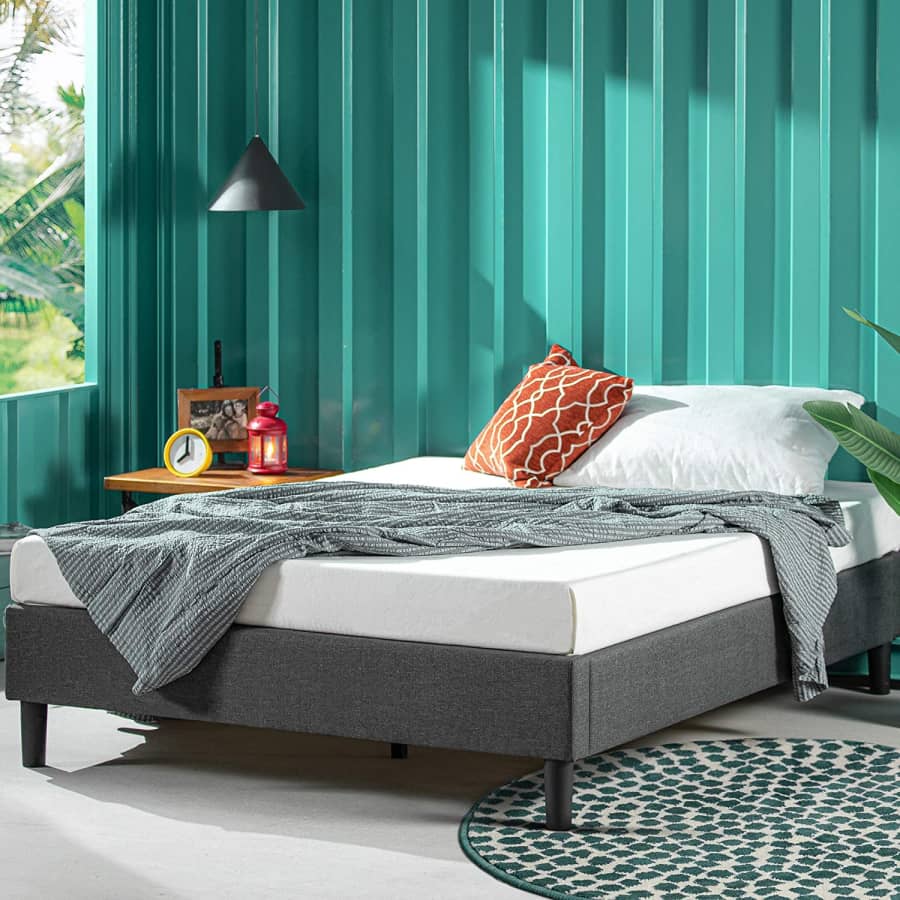 Zinus Curtis Upholstered Full Platform Bed Frame for $108