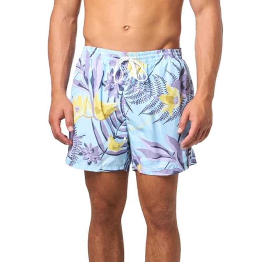BOSS Men's Standard Piranha Tropical Print Swim Trunks, Purple sage Flowers for $23 BOSS Men's Standard Piranha Tropical Print Swim Trunks, Purple sage Flowers for $23