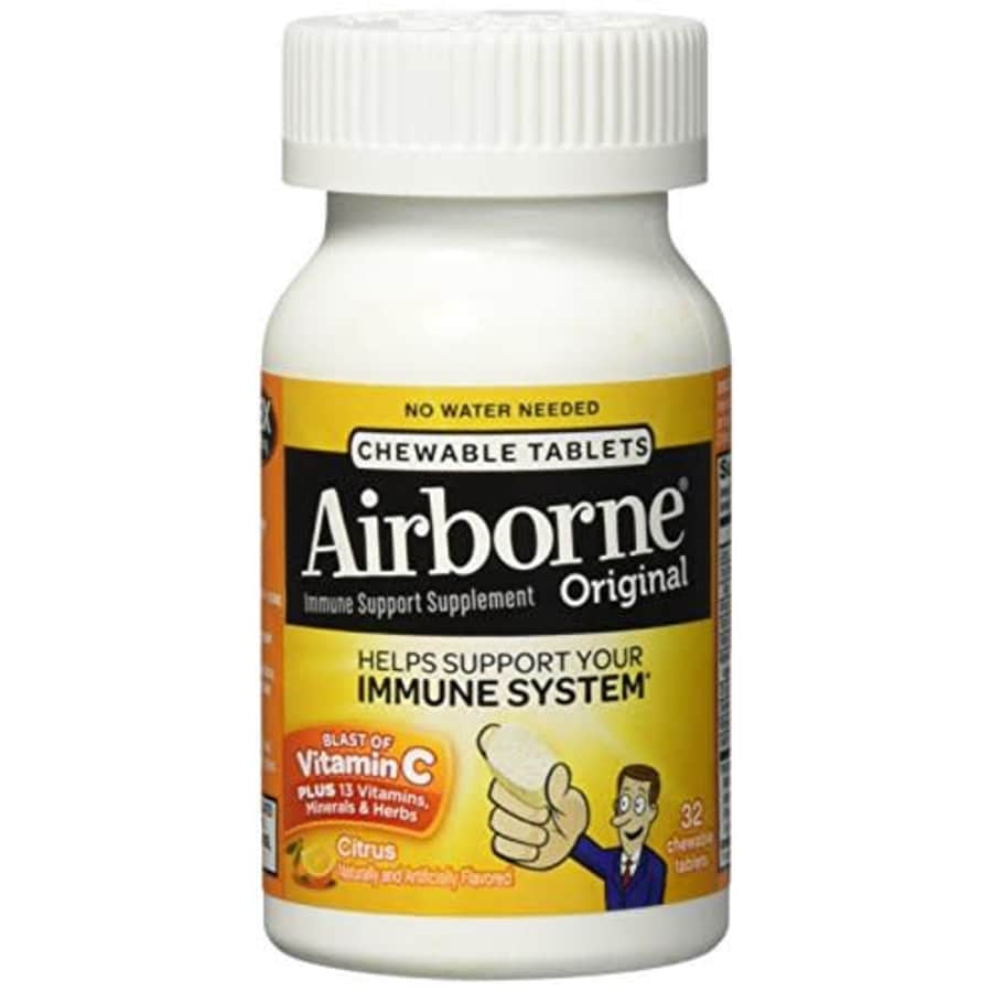Airborne Citrus Chewable Tablets, 32 count - 1000mg of Vitamin C - Immune Support Supplement for $12