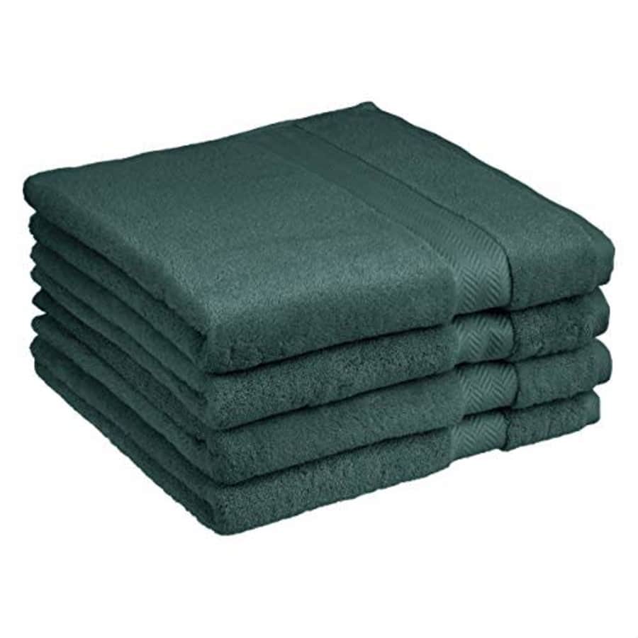 Amazon Basics Egyptian Cotton Bath Towel - 4-Pack, Faded Forest for $43