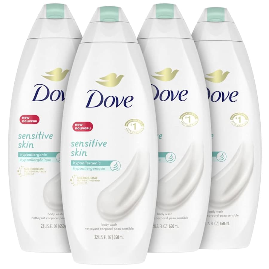 Dove Sensitive Skin Body Wash 22-Oz. Bottle 4-Pack for $42