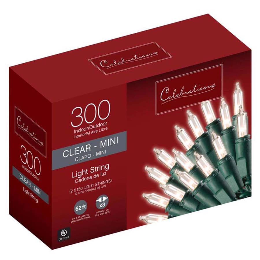 Celebrations 62-Foot 300-Count Mini Clear Light String for $13 Celebrations 62-Foot 300-Count Mini Clear Light String for $13