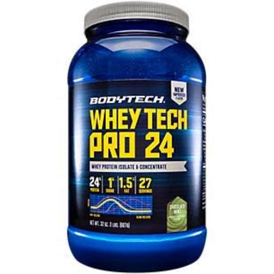 BodyTech Whey Tech Pro 24 Protein Powder Protein Enzyme Blend with BCAA's to Fuel Muscle Growth for $55