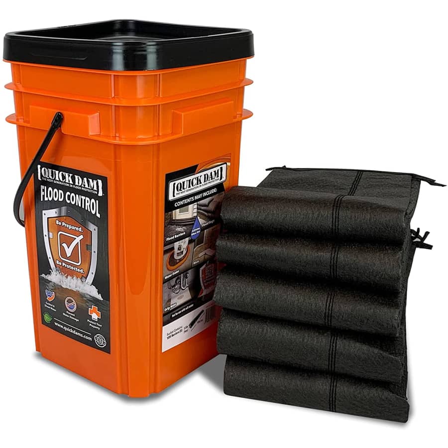 Quick Dam Flood Control 10-Foot Barrier 5-Pack Bucket for $87 Quick Dam Flood Control 10-Foot Barrier 5-Pack Bucket for $87