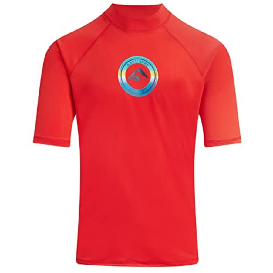 Kanu Surf Men's Standard Mercury UPF 50+ Short Sleeve Sun Protective Rashguard Swim Shirt, Seagate for $23 Kanu Surf Men's Standard Mercury UPF 50+ Short Sleeve Sun Protective Rashguard Swim Shirt, Seagate for $23