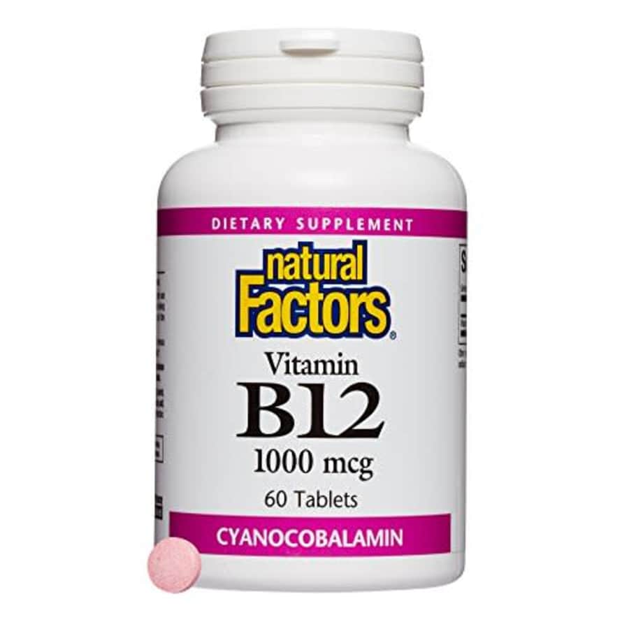 Natural Factors, Vitamin B12 Cyanocobalamin 1000 mcg, Supports Energy and Red Blood Cell for $8 Natural Factors, Vitamin B12 Cyanocobalamin 1000 mcg, Supports Energy and Red Blood Cell for $8