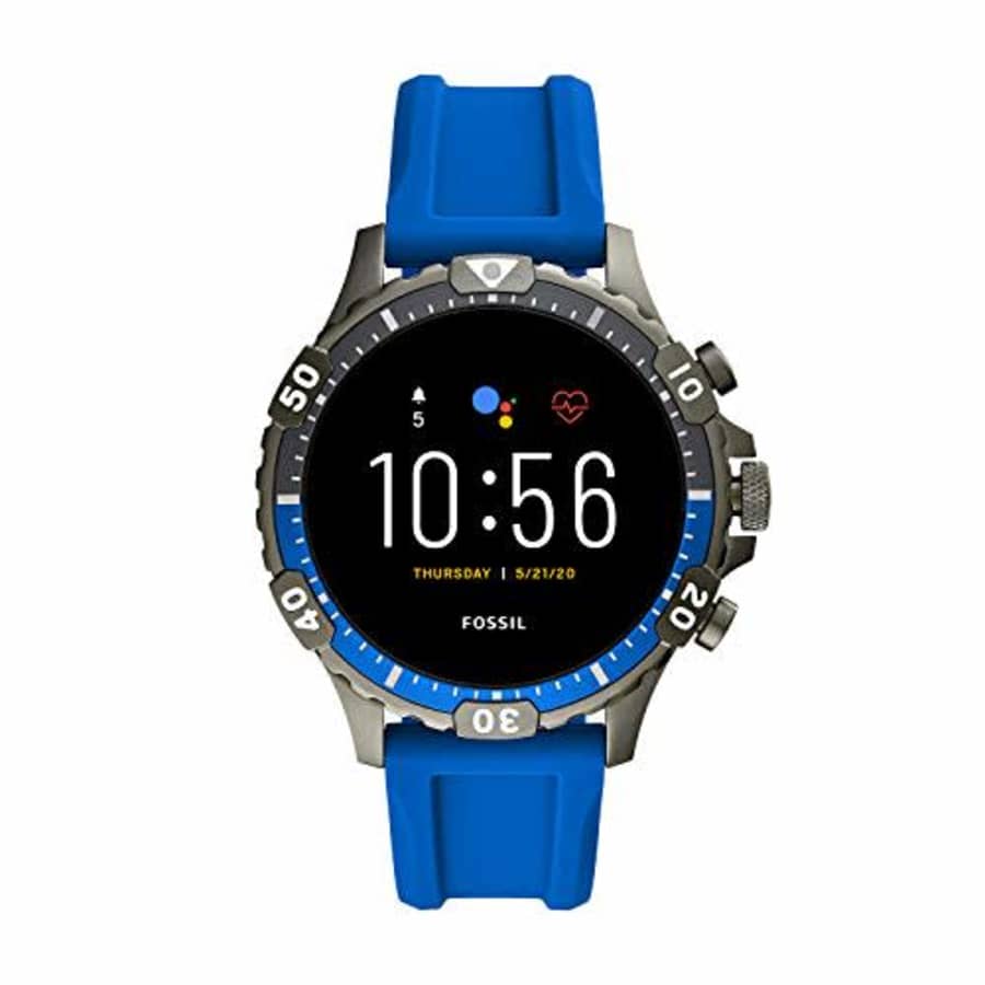 Fossil Gen 5 Garrett HR Heart Rate Stainless Steel Touchscreen Smartwatch, Color: Blue (Model: for $289 Fossil Gen 5 Garrett HR Heart Rate Stainless Steel Touchscreen Smartwatch, Color: Blue (Model: for $289